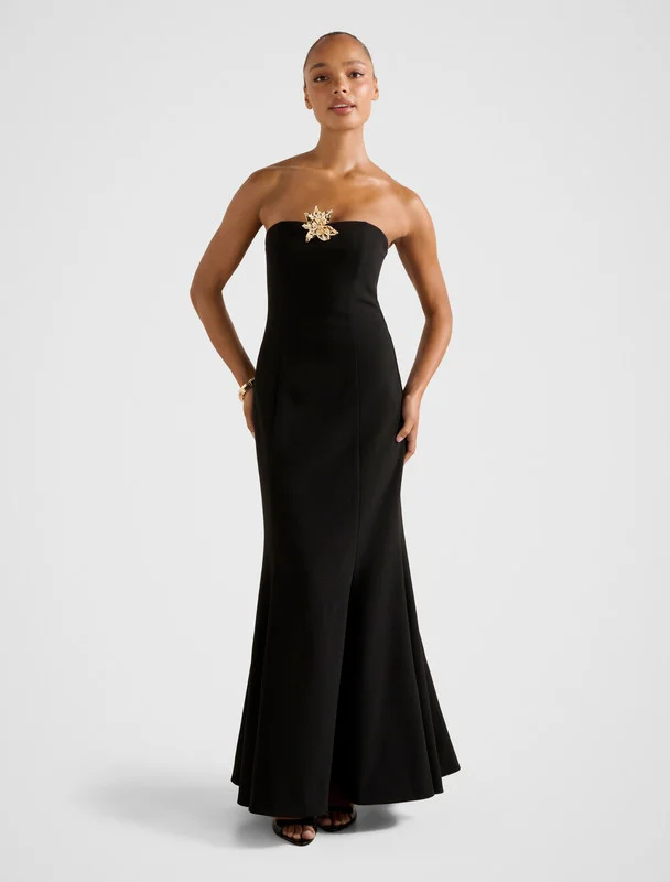 ASTRA Strapless Fishtail Maxi Dress
